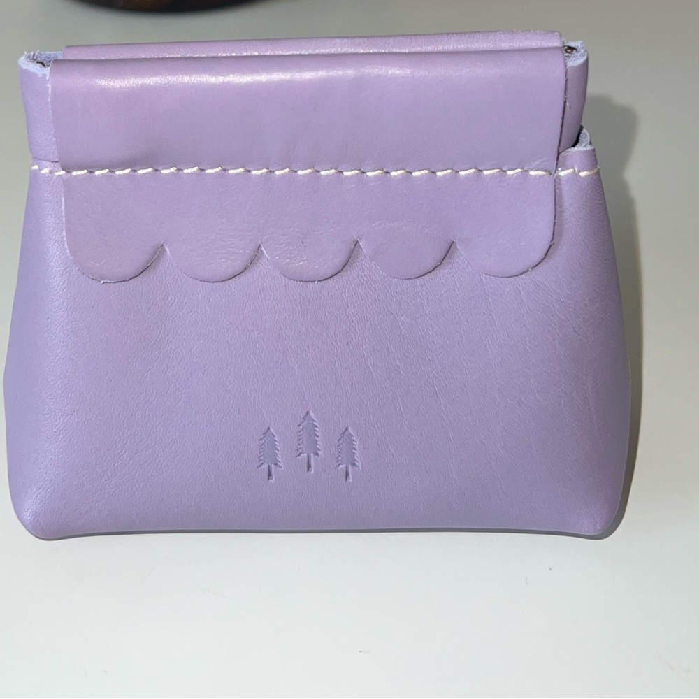 SOLD Portland Leather goods lavender penny pouch